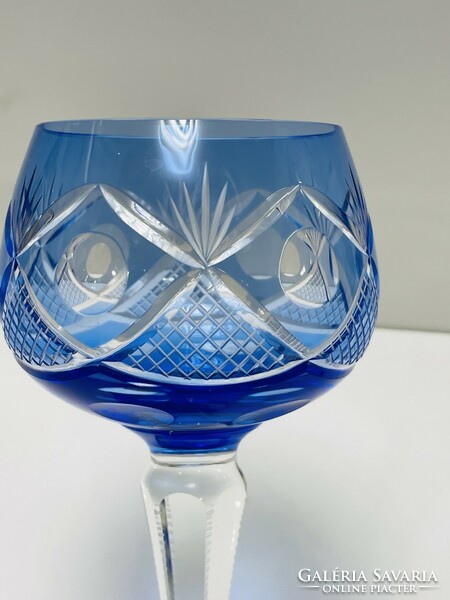 Blue crystal wine glass