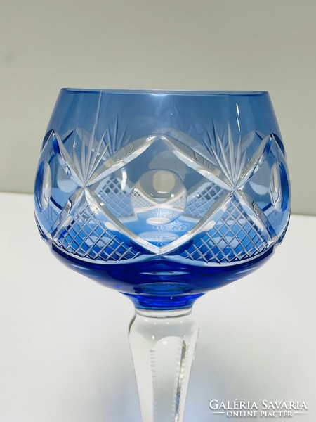 Kék kristály boros pohár
