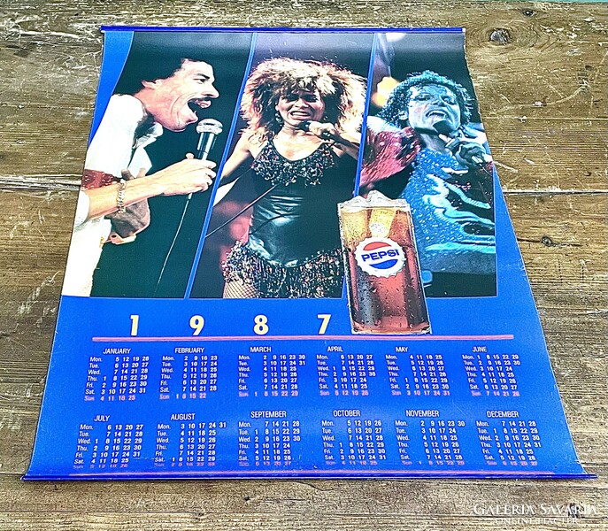 Retro Pepsi 1987 fali naptár, plakát