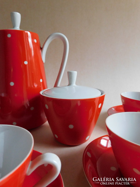 Kahla polka dot vintage breakfast set (coffee) - for 5 people