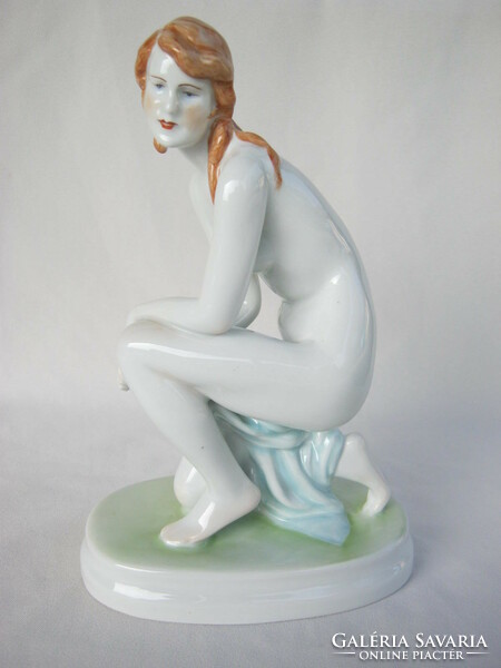 Retro ... Zsolnay porcelain female nude