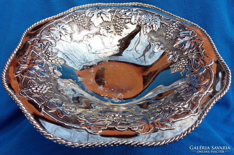 Silver-plated table with middle orchard