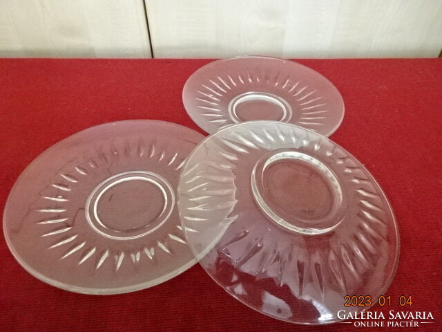 Small glass plate, three pieces, diameter 16.5 cm. He has! Jokai.