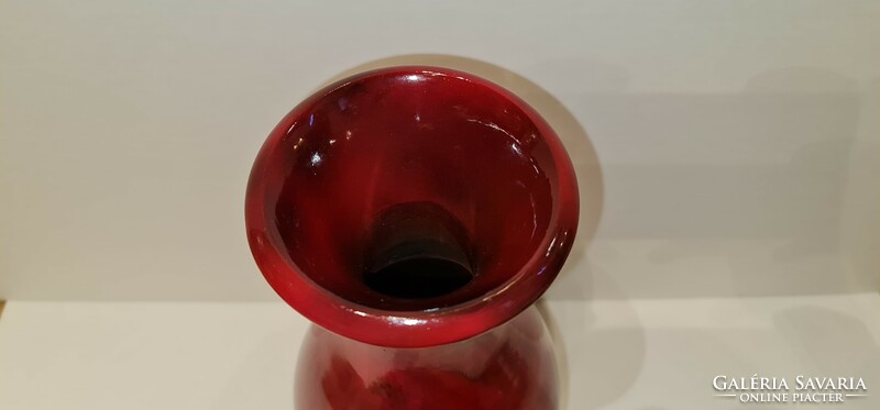 Zsolnay circle-stamped oxblood vase