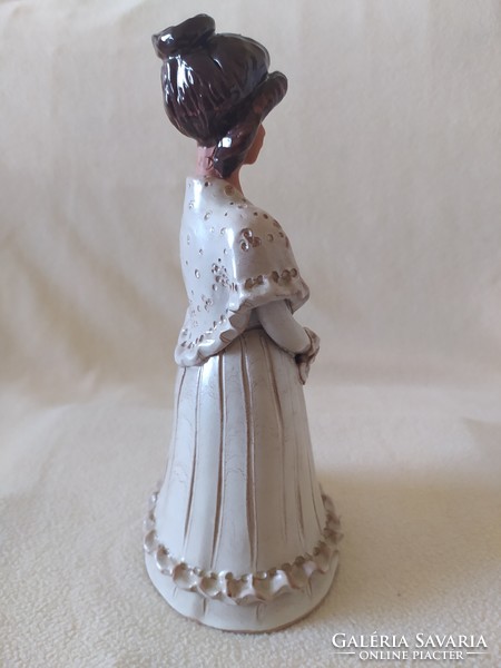 Fábián zoja: girl with a bouquet, ceramic figurine 28 cm