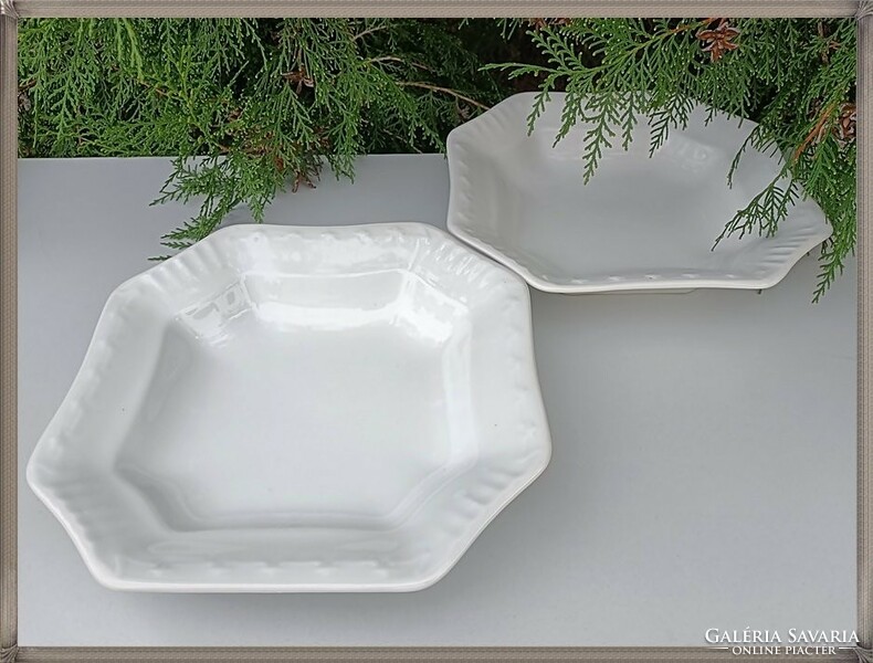 Antique, square mcp white porcelain serving bowls