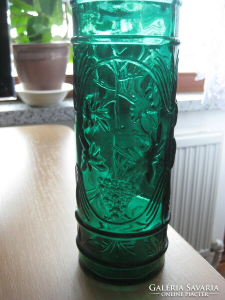 Green, grape pattern, decorative glass 0.7 dl