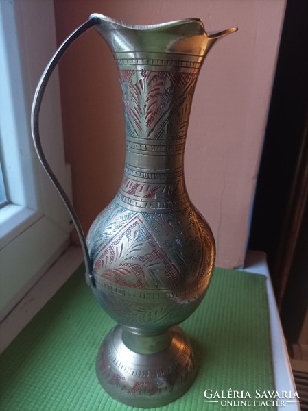 Indian copper vase, spout.