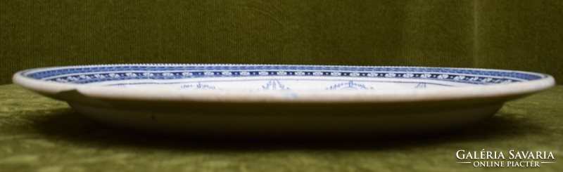 Antik angol fajansz dísz dekoráció pecsenyés tál , kínáló nagyobb méret 37,5 x 30,5 cm