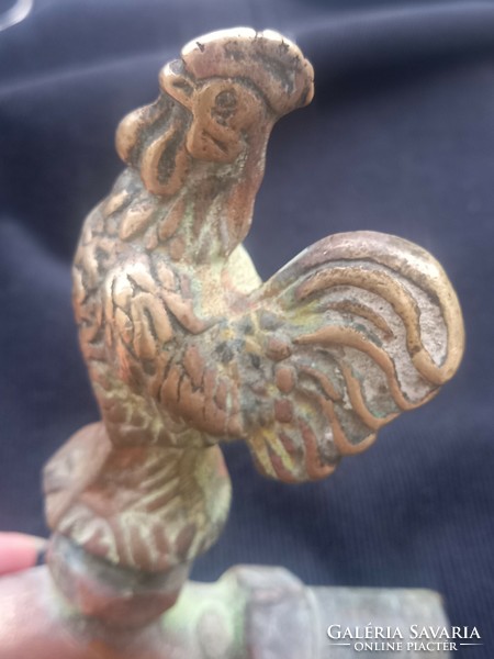 Old, folk, rustic, cock-shaped, solid copper tap