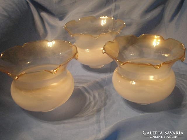 N24 antique bowlers sandblasted unique petal pattern with yellow top gradient color rarity 3 pcs in one