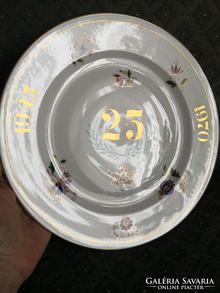 Rare social real Herend plate - commemorative plate made for the 25th anniversary of our 'liberation', 1970.