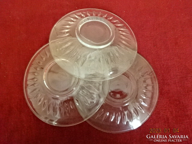Small glass plate, three pieces, diameter 16.5 cm. He has! Jokai.