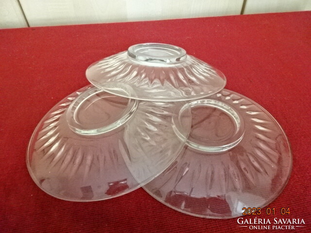 Small glass plate, three pieces, diameter 16.5 cm. He has! Jokai.