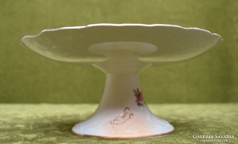 Antik szecesszió hangulatú tortatál jelzett angol porcelán SÉRÜLT kicsit ! 23,5 x 10,5 cm