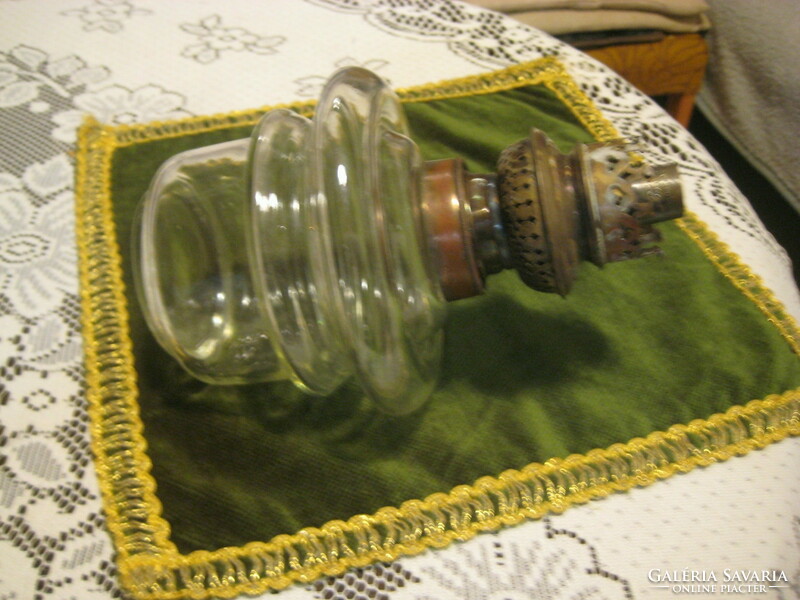 Antik üveg petroleum lámpa , kézi festés,