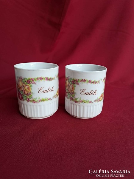 Collection of rare Zsolnay violet-red commemorative mugs. Collector's item, nostalgia