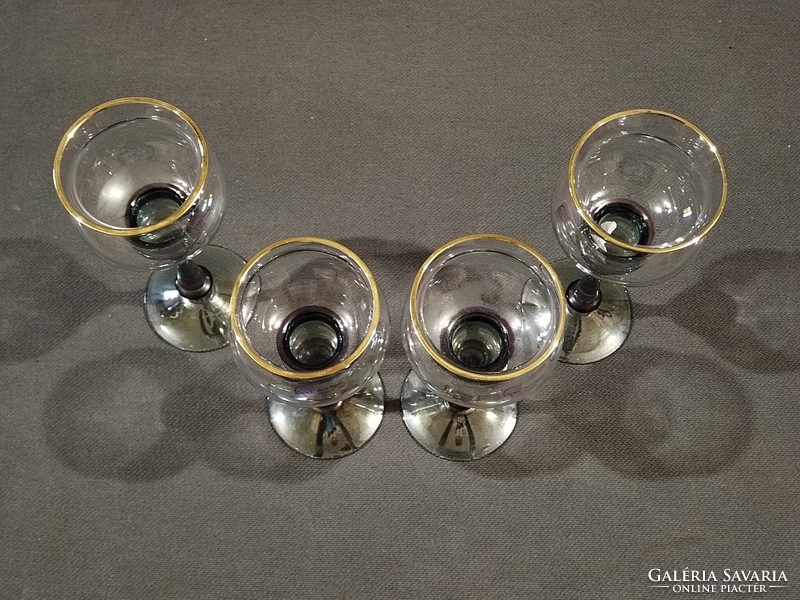 4 mid-century, handmade German Paul Nagel liqueur glasses