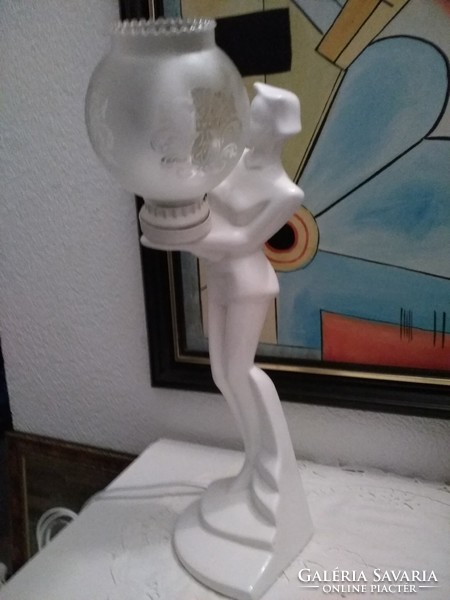 Art Deco mázas kerámia lámpa