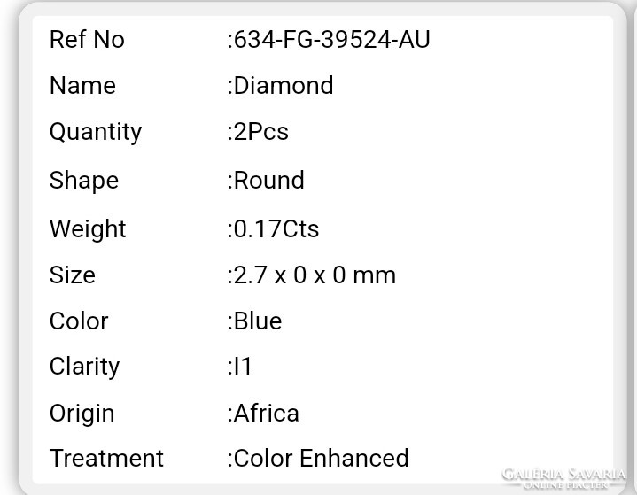 Valódi bevizsgált természetes kek+ zöld gyémánt együtt 0,05 ct Afrikából!