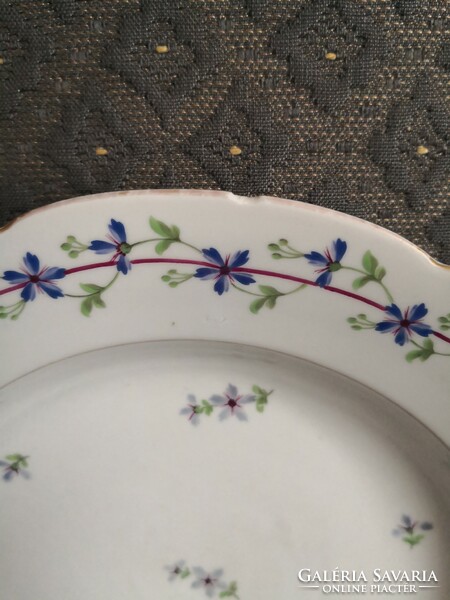 Herendi (PBG) búzavirág mintás, antik tál, 'szalagkoronás', 19. század!