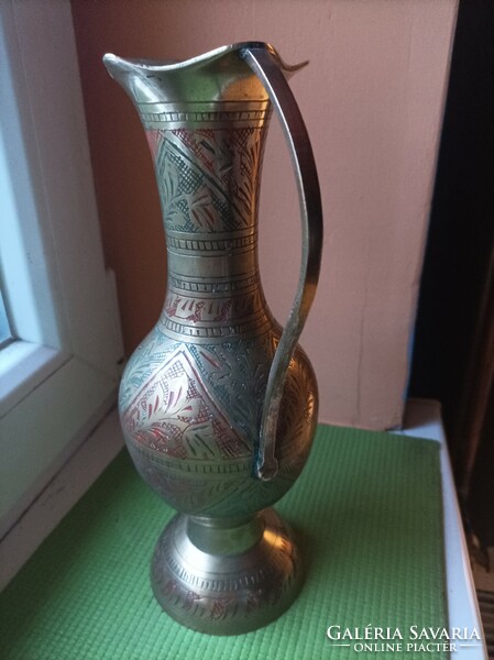 Indian copper vase, spout.