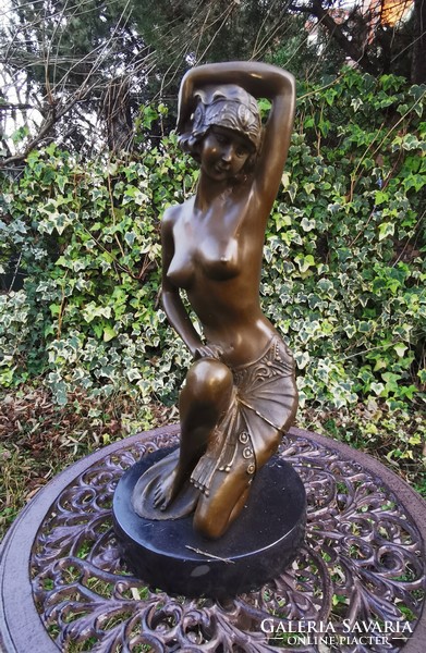 Art-deco női akt - bronz szobor műalkotás