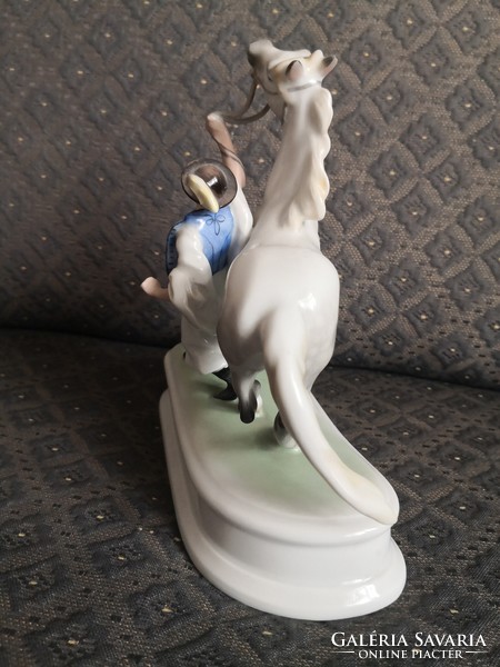 Herend foal, jr. Porcelain version of the statue of György Vastagh, more details in the description