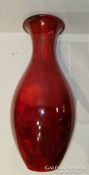 Zsolnay circle-stamped oxblood vase