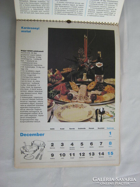 Cookbook wall calendar 1985.
