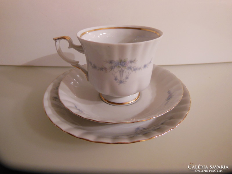 Coffee set - 3 pieces - numbered - marked - old - cookie 17 cm - base 14 cm - cup 2 dl
