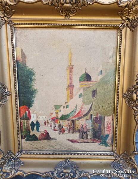 Beautiful Antique Arabic Market Whirlpool Painting