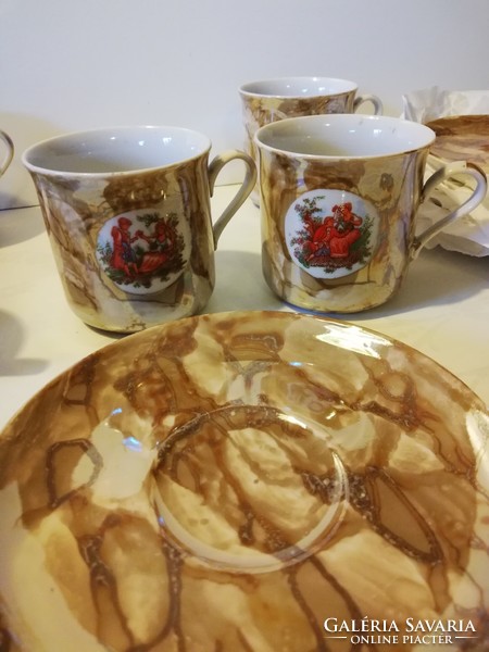 Unmarked, dreamy baroque coffee set with beautiful glaze (never used)
