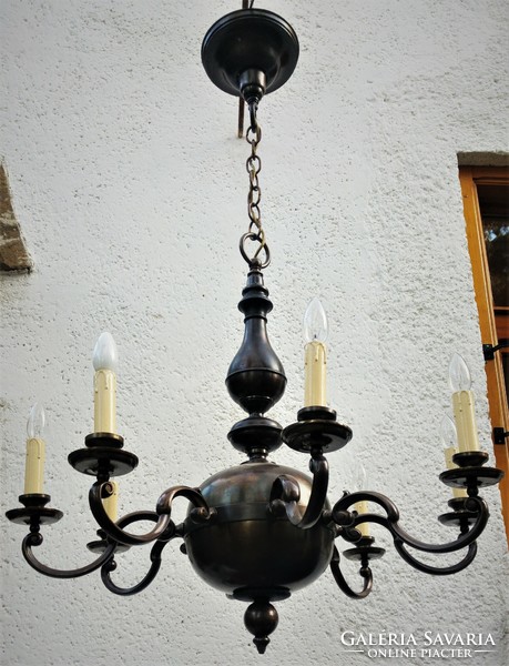 English baroque bronze chandelier