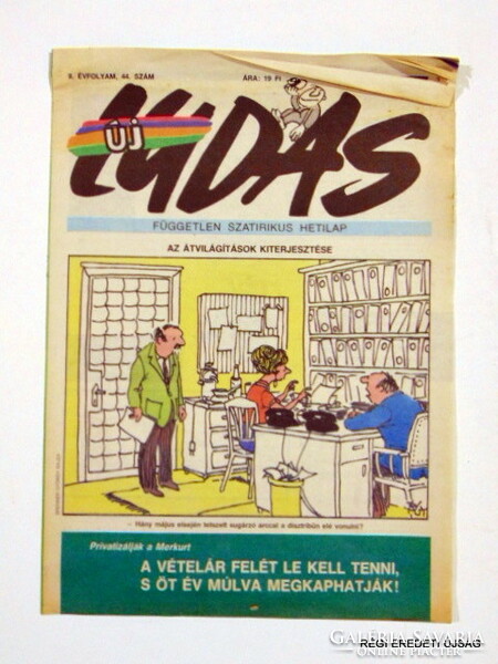 1991 október 29  /  ÚJ LUDAS  /  SZÜLETÉSNAPRA RÉGI EREDETI ÚJSÁG Ssz.:  3907