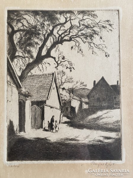 Bavarian branch: village - etching