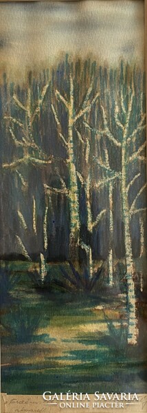 József Hargittai: forest detail - watercolor