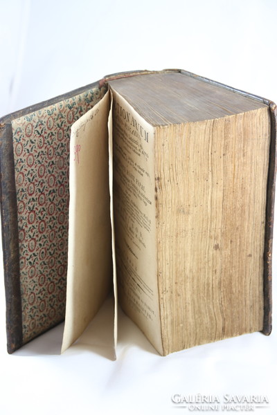 1801 Pápai Paris Franciscan dictionary in a unique decorative leather binding, a beautiful piece!!
