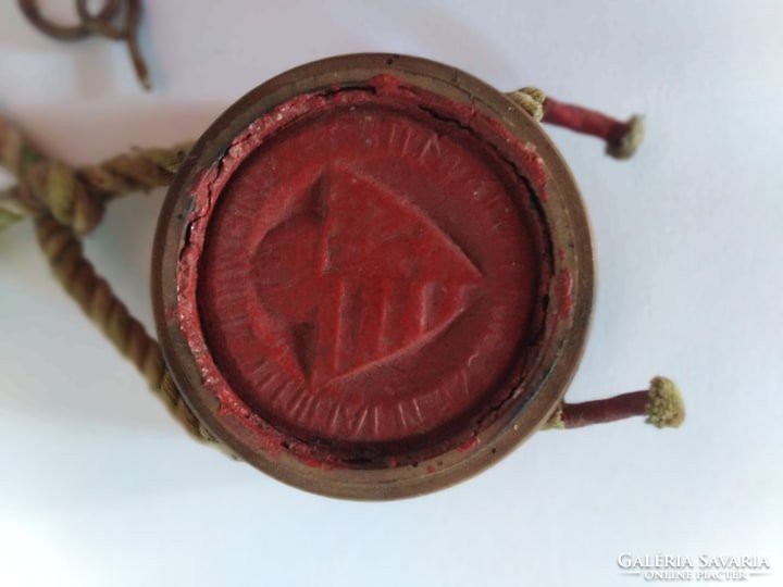 Old, antique, large-sized wax seal, wax seal-Budapest Hungarian ex.Horticultural educational institute with inscription