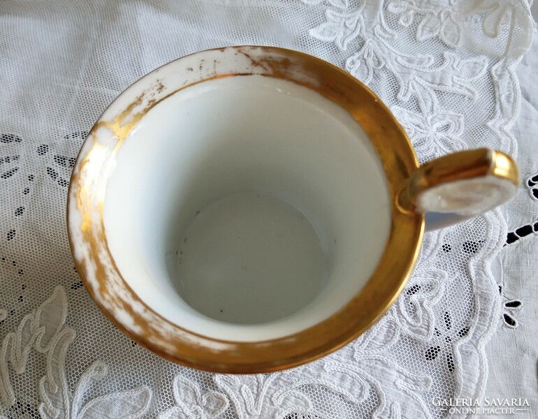 Antique miniature painted cup 9.5X8cm