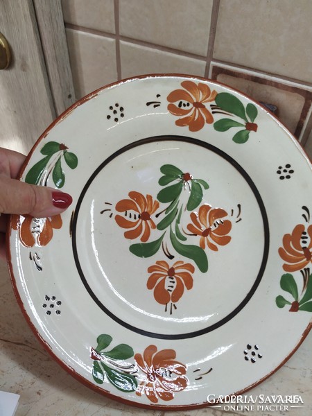 Ceramic wall plate, 2 decorative bowls for sale! Sárospataki ceramic decorative bowl