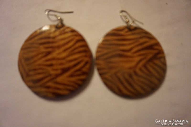 50 mm, wood-turned and patterned earrings for a little girl