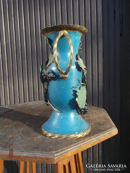 Old vase made of iron with appliqués --- 1 ---