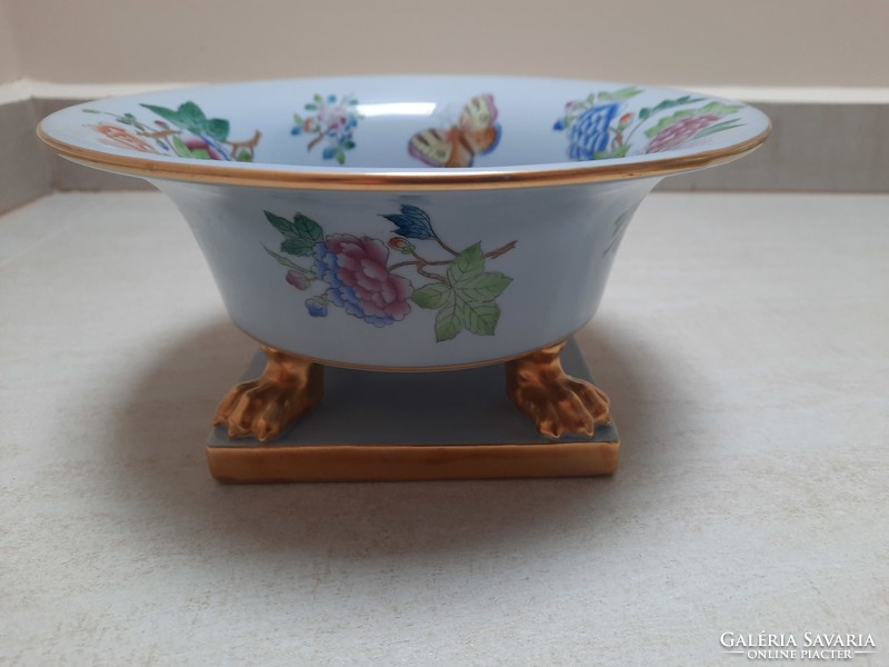 Antique, 1941 Herend victorian patterned porcelain bowl with nails