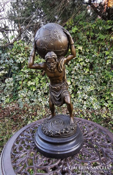 Atlas - mythological bronze statue