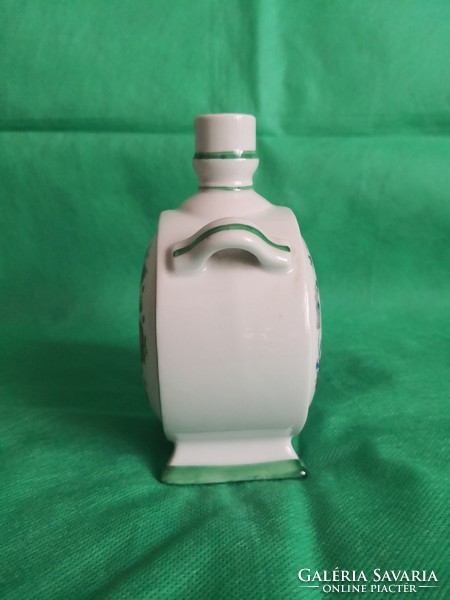 Antique Zsolnay water bottle - larger size, with a rarer image: family