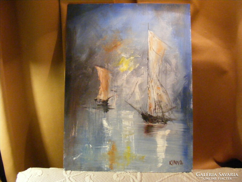 Sailboats - kinva painting