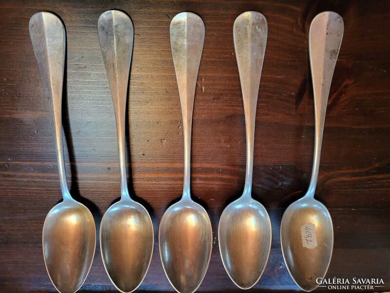 5 pieces of silver soup spoon with dianas mark, 21 cm