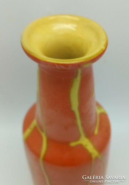 Retro vase, Hungarian applied art ceramics, 32 cm high,
