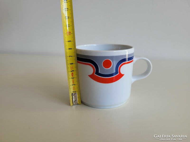 Retro old lowland porcelain mug blue red tea cup 1 pc